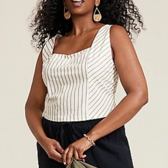 Maurices Striped Corset Tank Top - 4X - Picture 1 of 4
